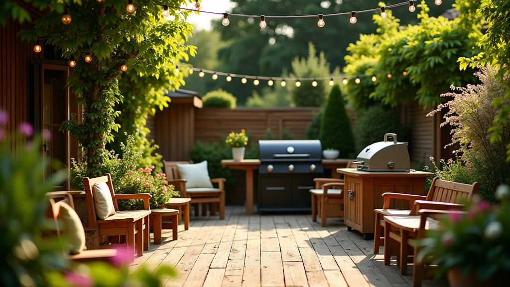 Summer garden with outdoor entertaining space